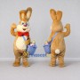 Custom Tan and Red Rabbit with Bow Tie Mascot Costume Adult Full Body Suit for Easter Events