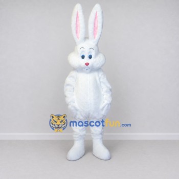 Custom White Rabbit Mascot Costume Adult Full Body Suit for Easter Events Custom White Rabbit Mascot Costume Adult Full Body Suit for Easter Events