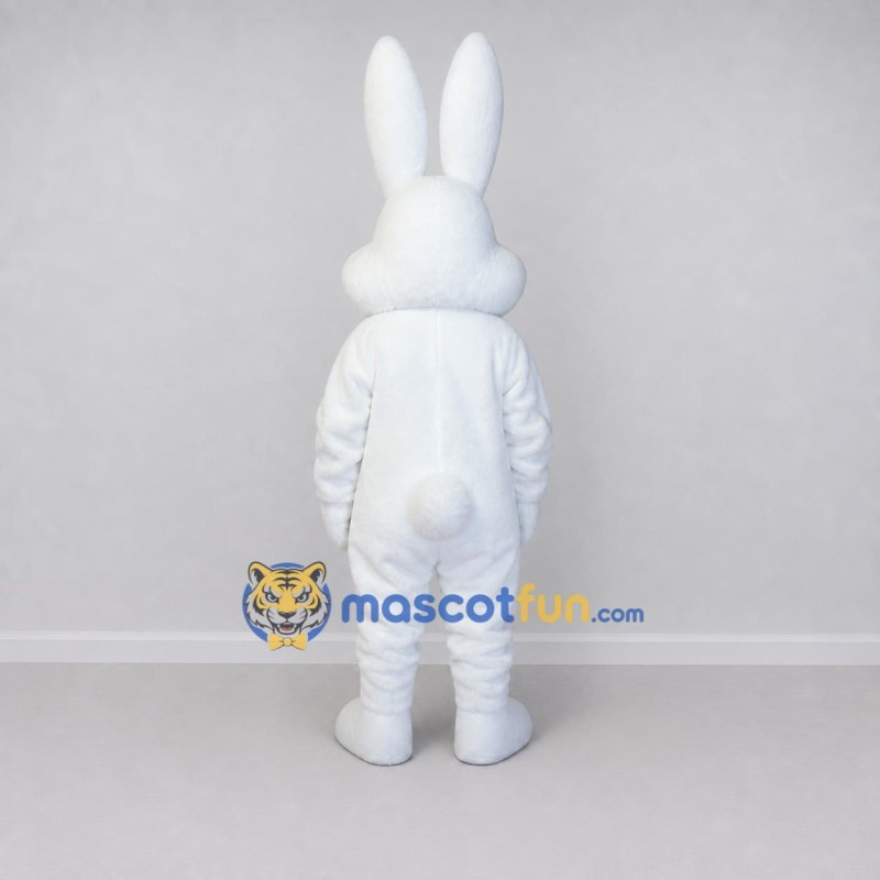Custom White Rabbit Mascot Costume Adult Full Body Suit for Easter Events Custom White Rabbit Mascot Costume Adult Full Body Suit for Easter Events