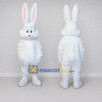 Custom White Rabbit Mascot Costume Adult Full Body Suit for Easter Events