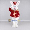 Custom White and Red Rabbit in Marching Band Uniform Mascot Costume Adult Full Body Suit for Parades Custom White and Red Rabbit in Marching Band Uniform Mascot Costume Adult Full Body Suit for Parades
