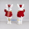 Custom White and Red Rabbit in Marching Band Uniform Mascot Costume Adult Full Body Suit for Parades Custom White and Red Rabbit in Marching Band Uniform Mascot Costume Adult Full Body Suit for Parades