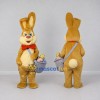 Custom Tan and Red Rabbit with Bow Tie Mascot Costume Adult Full Body Suit for Easter Events Custom Tan and Red Rabbit with Bow Tie Mascot Costume Adult Full Body Suit for Easter Events