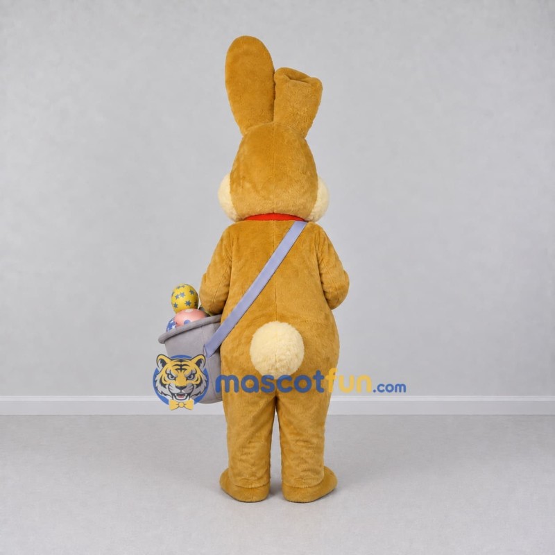 Custom Tan and Red Rabbit with Bow Tie Mascot Costume Adult Full Body Suit for Easter Events Custom Tan and Red Rabbit with Bow Tie Mascot Costume Adult Full Body Suit for Easter Events