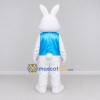 Custom White and Blue Rabbit in Vest Mascot Costume Adult Full Body Suit for Easter Events Custom White and Blue Rabbit in Vest Mascot Costume Adult Full Body Suit for Easter Events