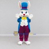 Custom White Blue and Purple Rabbit in Top Hat Mascot Costume Adult Full Body Suit for Easter Events Custom White Blue and Purple Rabbit in Top Hat Mascot Costume Adult Full Body Suit for Easter Events