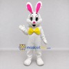 Custom White and Yellow Rabbit with Bow Tie Mascot Costume Adult Full Body Suit for Easter Events Custom White and Yellow Rabbit with Bow Tie Mascot Costume Adult Full Body Suit for Easter Events