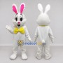 Custom White and Yellow Rabbit with Bow Tie Mascot Costume Adult Full Body Suit for Easter Events