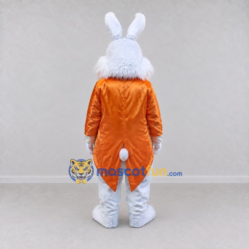 Custom Light Gray and Orange Rabbit in Tailcoat Mascot Costume Adult Full Body Suit for Easter Events Custom Light Gray and Orange Rabbit in Tailcoat Mascot Costume Adult Full Body Suit for Easter Events