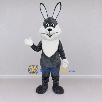 Custom Dark Gray and White Rabbit Mascot Costume Adult Full Body Suit for Easter Events Custom Dark Gray and White Rabbit Mascot Costume Adult Full Body Suit for Easter Events
