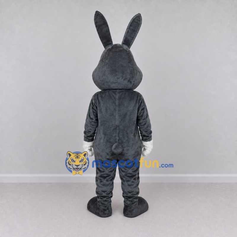 Custom Dark Gray and White Rabbit Mascot Costume Adult Full Body Suit for Easter Events Custom Dark Gray and White Rabbit Mascot Costume Adult Full Body Suit for Easter Events