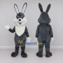 Custom Dark Gray and White Rabbit Mascot Costume Adult Full Body Suit for Easter Events