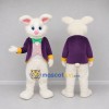 Custom White and Purple Rabbit in Jacket Mascot Costume Adult Full Body Suit for Easter Events Custom White and Purple Rabbit in Jacket Mascot Costume Adult Full Body Suit for Easter Events