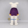 Custom White and Purple Rabbit in Jacket Mascot Costume Adult Full Body Suit for Easter Events Custom White and Purple Rabbit in Jacket Mascot Costume Adult Full Body Suit for Easter Events