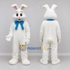 Custom White and Blue Rabbit with Bow Tie Mascot Costume Adult Full Body Suit for Easter Events Custom White and Blue Rabbit with Bow Tie Mascot Costume Adult Full Body Suit for Easter Events