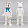Custom White and Blue Rabbit with Bow Tie Mascot Costume Adult Full Body Suit for Easter Events