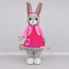 Custom Gray and Pink Rabbit in Dress Mascot Costume Adult Full Body Suit for Easter Events