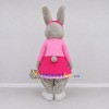 Custom Gray and Pink Rabbit in Dress Mascot Costume Adult Full Body Suit for Easter Events