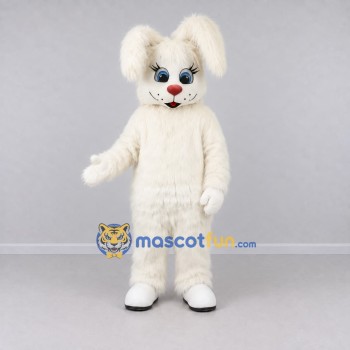 Custom Cream Lop-Eared Rabbit Mascot Costume Adult Full Body Suit for Easter Events Custom Cream Lop-Eared Rabbit Mascot Costume Adult Full Body Suit for Easter Events