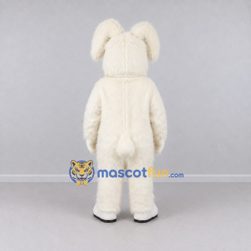 Custom Cream Lop-Eared Rabbit Mascot Costume Adult Full Body Suit for Easter Events Custom Cream Lop-Eared Rabbit Mascot Costume Adult Full Body Suit for Easter Events