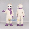 Custom Cream and Purple Goat with Scarf Mascot Costume Adult Full Body Suit for Farm Events