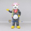 Custom Gray White and Yellow Goat with Scarf Mascot Costume Adult Full Body Suit for Farm Events Custom Gray White and Yellow Goat with Scarf Mascot Costume Adult Full Body Suit for Farm Events