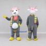 Custom Gray White and Yellow Goat with Scarf Mascot Costume Adult Full Body Suit for Farm Events