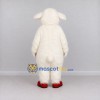 Custom Cream and Red Floppy-Eared Animal with Heart Mascot Costume Adult Full Body Suit for Valentine's Day Events