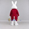 Custom White Burgundy and Gold Rabbit in Tailcoat Mascot Costume Adult Full Body Suit for Easter Events Custom White Burgundy and Gold Rabbit in Tailcoat Mascot Costume Adult Full Body Suit for Easter Events