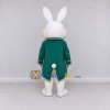 Custom White and Green Rabbit in Coat Mascot Costume Adult Full Body Suit for Easter Events Custom White and Green Rabbit in Coat Mascot Costume Adult Full Body Suit for Easter Events