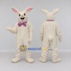 Custom Cream and Purple Rabbit with Bow Tie Mascot Costume Adult Full Body Suit for Easter Events