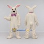 Custom Cream and Purple Rabbit with Bow Tie Mascot Costume Adult Full Body Suit for Easter Events