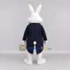 Custom White Navy Blue and Gold Rabbit in Tailcoat Mascot Costume Adult Full Body Suit for Easter Events Custom White Navy Blue and Gold Rabbit in Tailcoat Mascot Costume Adult Full Body Suit for Easter Events