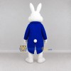 Custom White Blue and Gold Rabbit in Tailcoat Mascot Costume Adult Full Body Suit for Easter Events Custom White Blue and Gold Rabbit in Tailcoat Mascot Costume Adult Full Body Suit for Easter Events