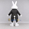 Custom White Black and Gold Rabbit in Tailcoat Mascot Costume Adult Full Body Suit for Easter Events Custom White Black and Gold Rabbit in Tailcoat Mascot Costume Adult Full Body Suit for Easter Events