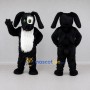 Custom Black and White Lop-Eared Rabbit Mascot Costume Adult Full Body Suit for Easter Events