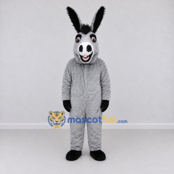 Custom Gray and Black Donkey Mascot Costume Adult Full Body Suit for Farm Events
