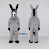 Custom Gray and Black Donkey Mascot Costume Adult Full Body Suit for Farm Events
