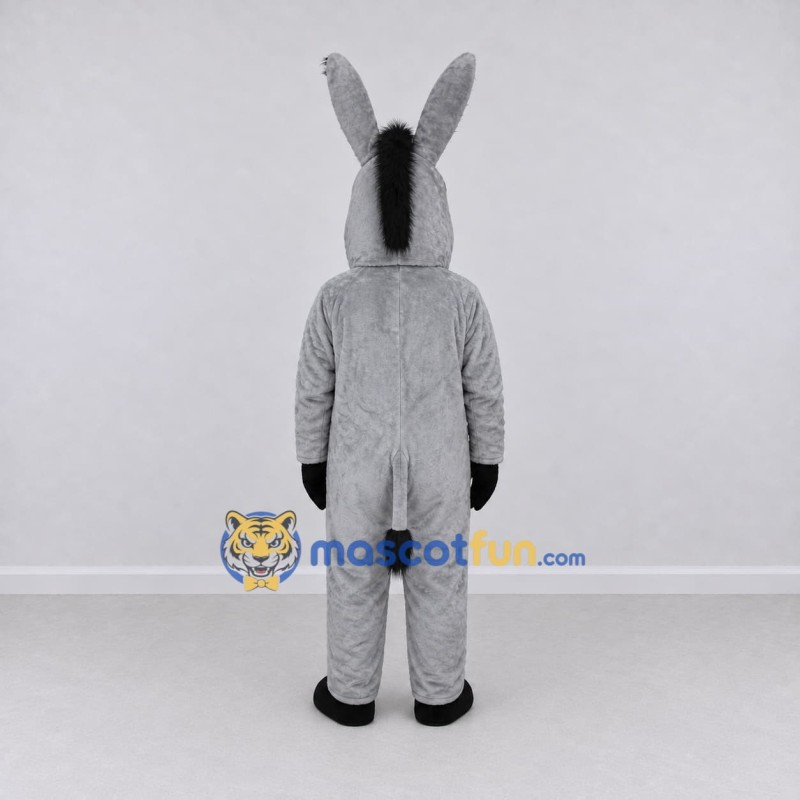 Custom Gray and Black Donkey Mascot Costume Adult Full Body Suit for Farm Events
