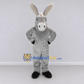 Custom Gray and White Donkey Mascot Costume Adult Full Body Suit for Farm Events