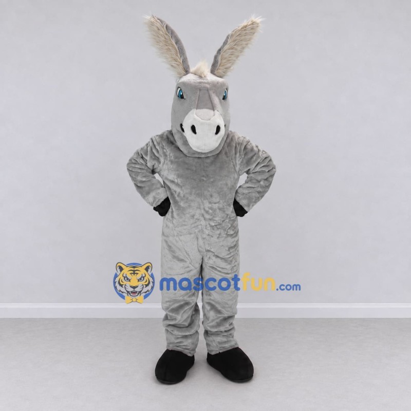 Custom Gray and White Donkey Mascot Costume Adult Full Body Suit for Farm Events Custom Gray and White Donkey Mascot Costume Adult Full Body Suit for Farm Events