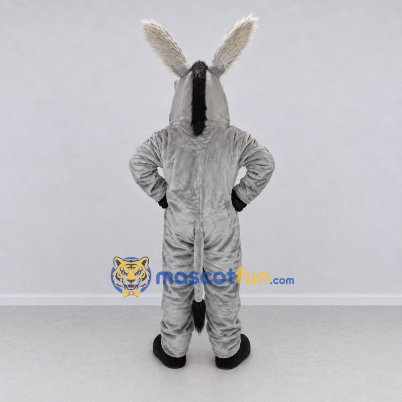 Custom Gray and White Donkey Mascot Costume Adult Full Body Suit for Farm Events Custom Gray and White Donkey Mascot Costume Adult Full Body Suit for Farm Events