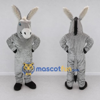 Custom Gray and White Donkey Mascot Costume Adult Full Body Suit for Farm Events