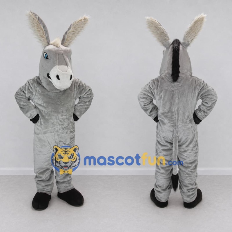 Custom Gray and White Donkey Mascot Costume Adult Full Body Suit for Farm Events Custom Gray and White Donkey Mascot Costume Adult Full Body Suit for Farm Events