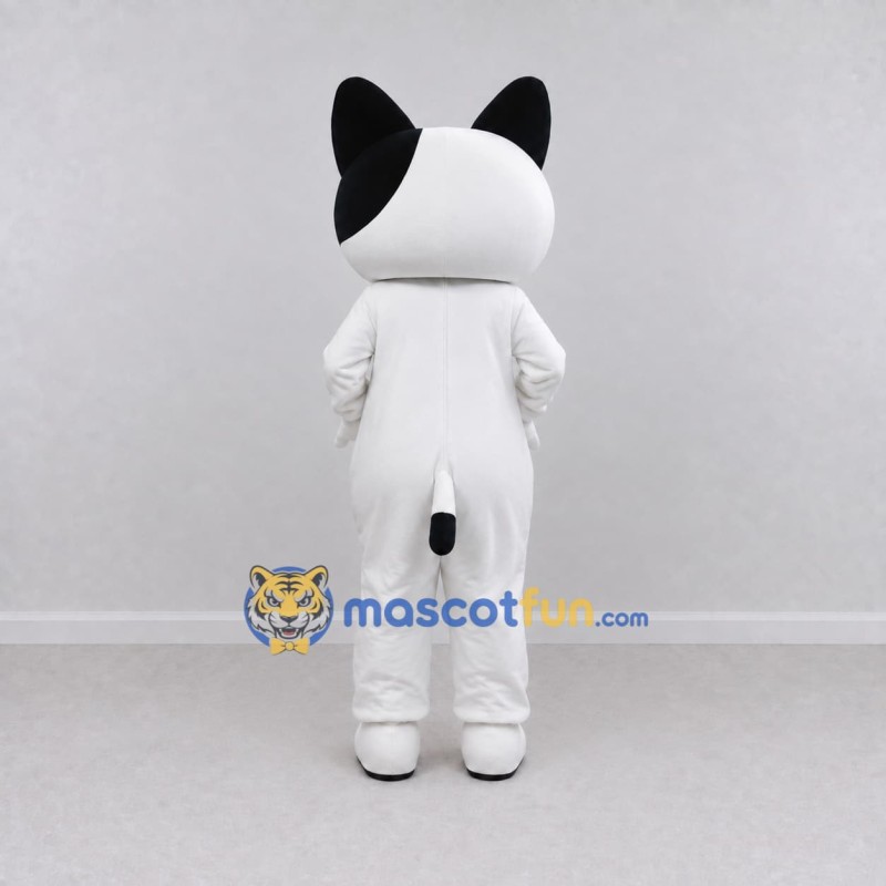 Custom White and Black Cat Mascot Costume Adult Full Body Suit for Pet Events Custom White and Black Cat Mascot Costume Adult Full Body Suit for Pet Events