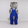 Custom Gray and Blue Tabby Cat in Overalls Mascot Costume Adult Full Body Suit for Children's Parties Custom Gray and Blue Tabby Cat in Overalls Mascot Costume Adult Full Body Suit for Children's Parties