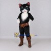 Custom Black White and Brown Cat in Boots Mascot Costume Adult Full Body Suit for Storytelling Events
