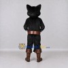 Custom Black White and Brown Cat in Boots Mascot Costume Adult Full Body Suit for Storytelling Events