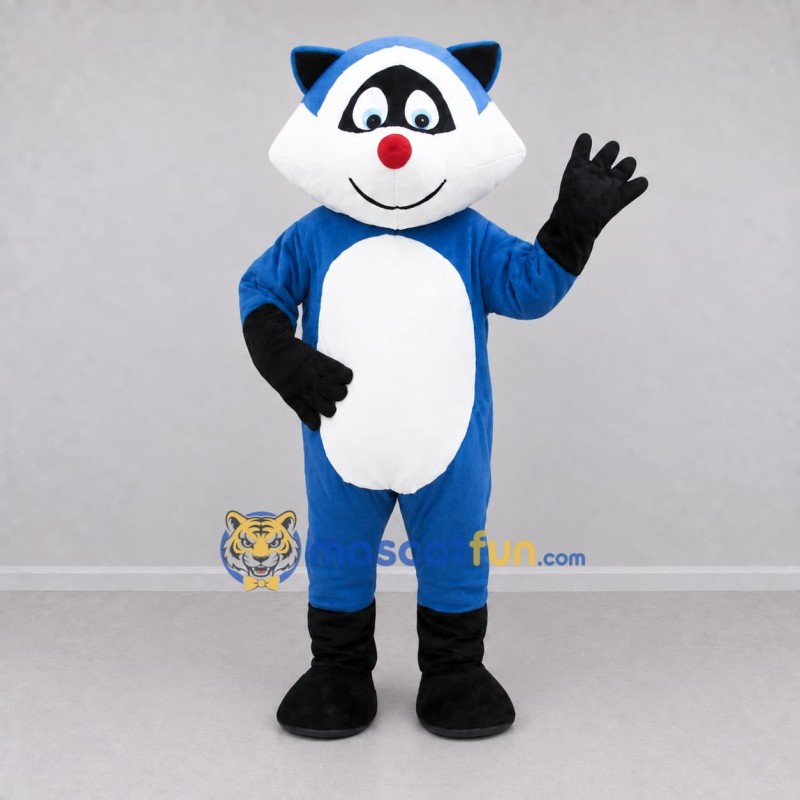 Custom Blue and White Canine Character Mascot Costume Adult Full Body Suit for Community Events Custom Blue and White Canine Character Mascot Costume Adult Full Body Suit for Community Events