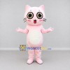 Custom Pink and White Cat Mascot Costume Adult Full Body Suit for Children's Parties Custom Pink and White Cat Mascot Costume Adult Full Body Suit for Children's Parties